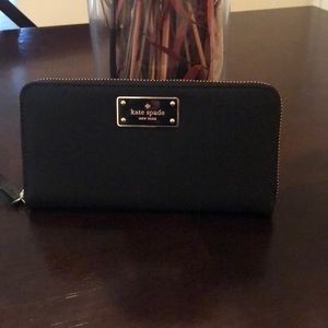 Kate spade black fabric wallet